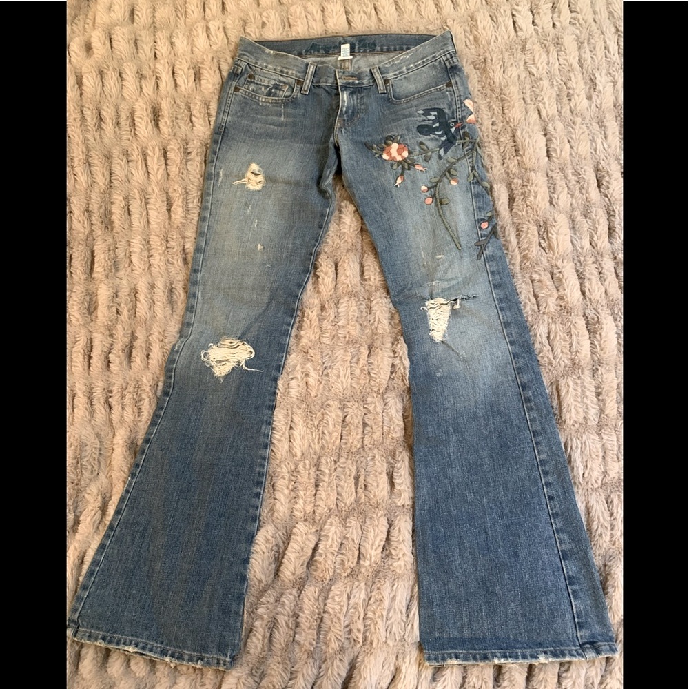 Vintage ABERCROMBIE & FITCH flare/low rise denim jeans size 2